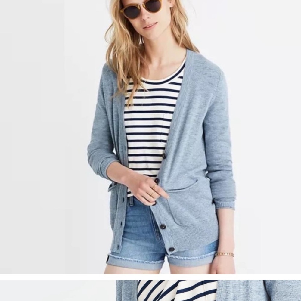 Madewell Blue Graduate Cardigan Classic Button Down Style Small